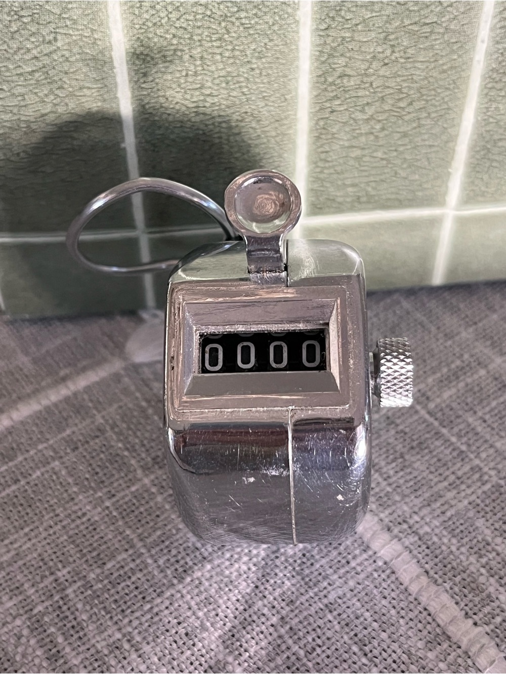Vintage Lightning Japan 4 Digit Mechanical Hand Tally Counter Works